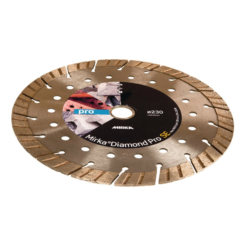 Round diamond disc with holes and segmented rim