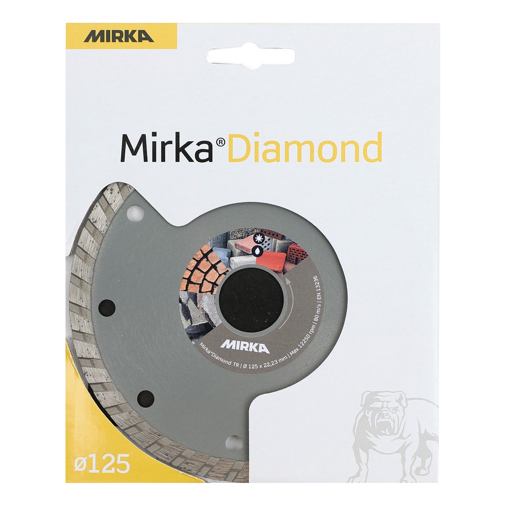 Cardboard package with partially visible diamond disc