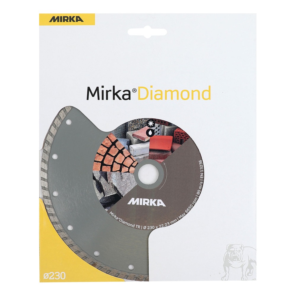 Partial front view of packaged diamond wheel