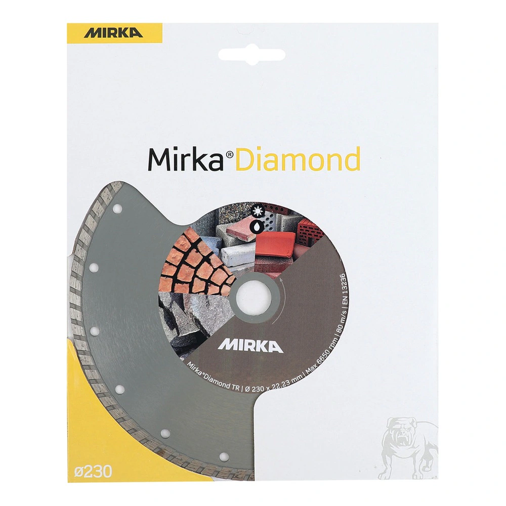 Partial front view of packaged diamond wheel