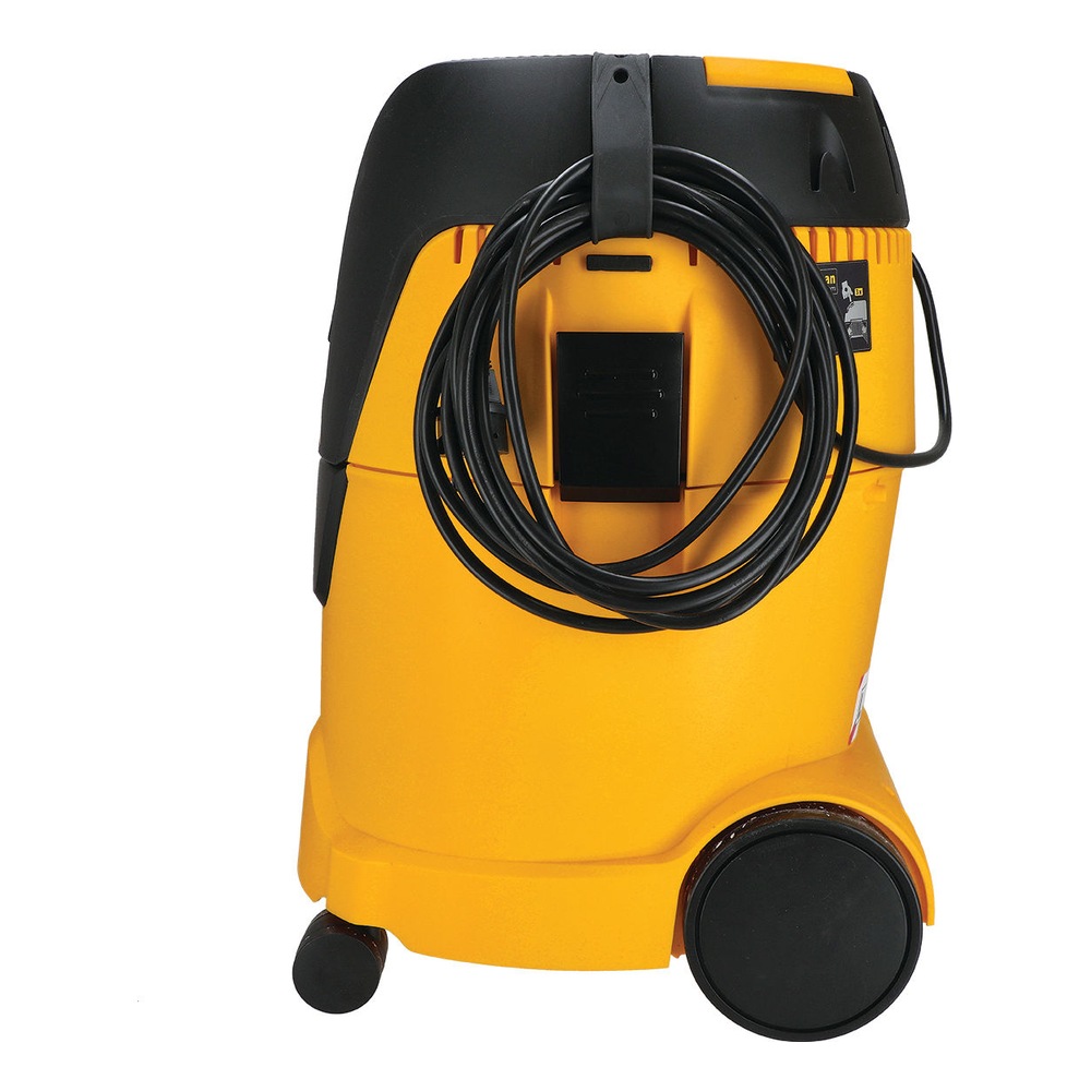 Yellow-black vacuum front, cable coiled on top