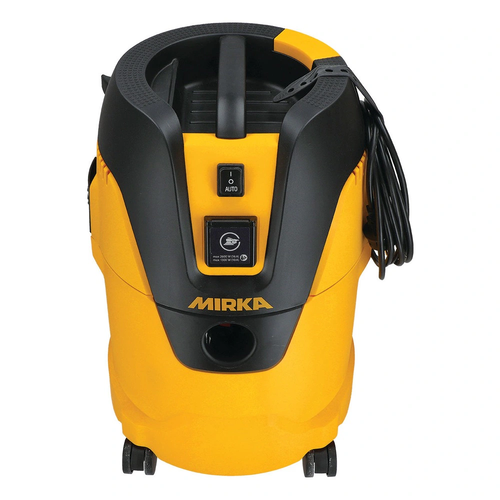 Top-front view of yellow-black dust extractor