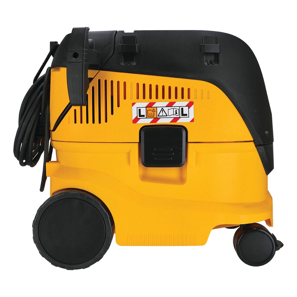 Yellow-black dust extractor, side view