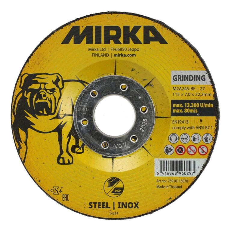 Yellow-black grinding disc with center hole
