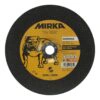 Black and yellow grinding wheel front label