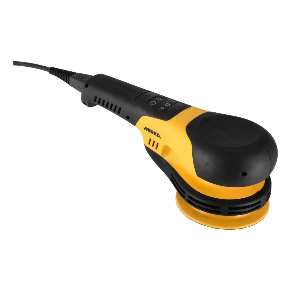 Black-yellow handheld polisher, angled view