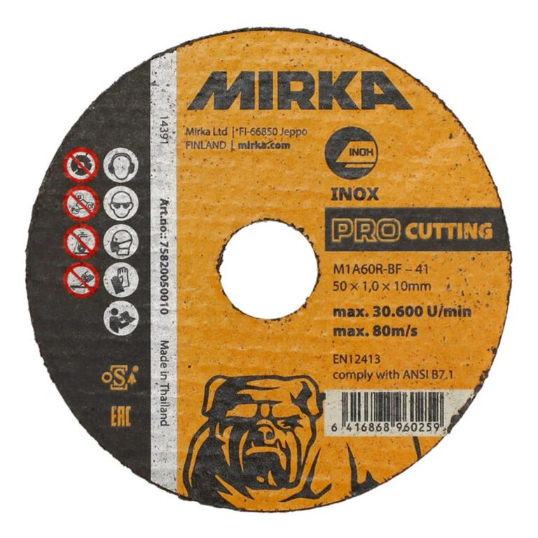 Round yellow-black cutting disc with center hole