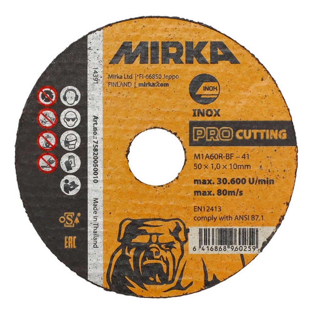 Round yellow-black cutting disc with center hole
