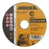 Orange and black Mirka cutting disc for inox