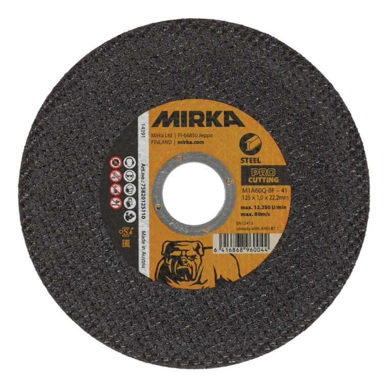Black Mirka cutting disc for steel use