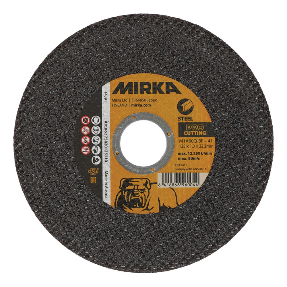 Black Mirka cutting disc for steel use