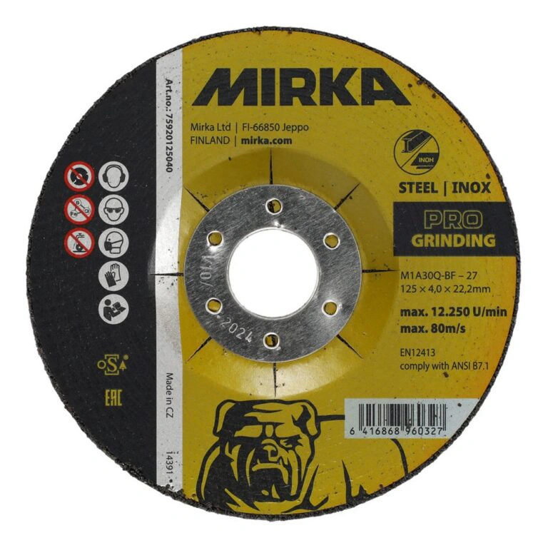 Yellow-black grinding disc with central hole