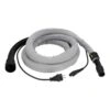 שרוול אפור מגולגל עם כבל ותקעי חיבור - Coiled gray sleeve with cable and connectors