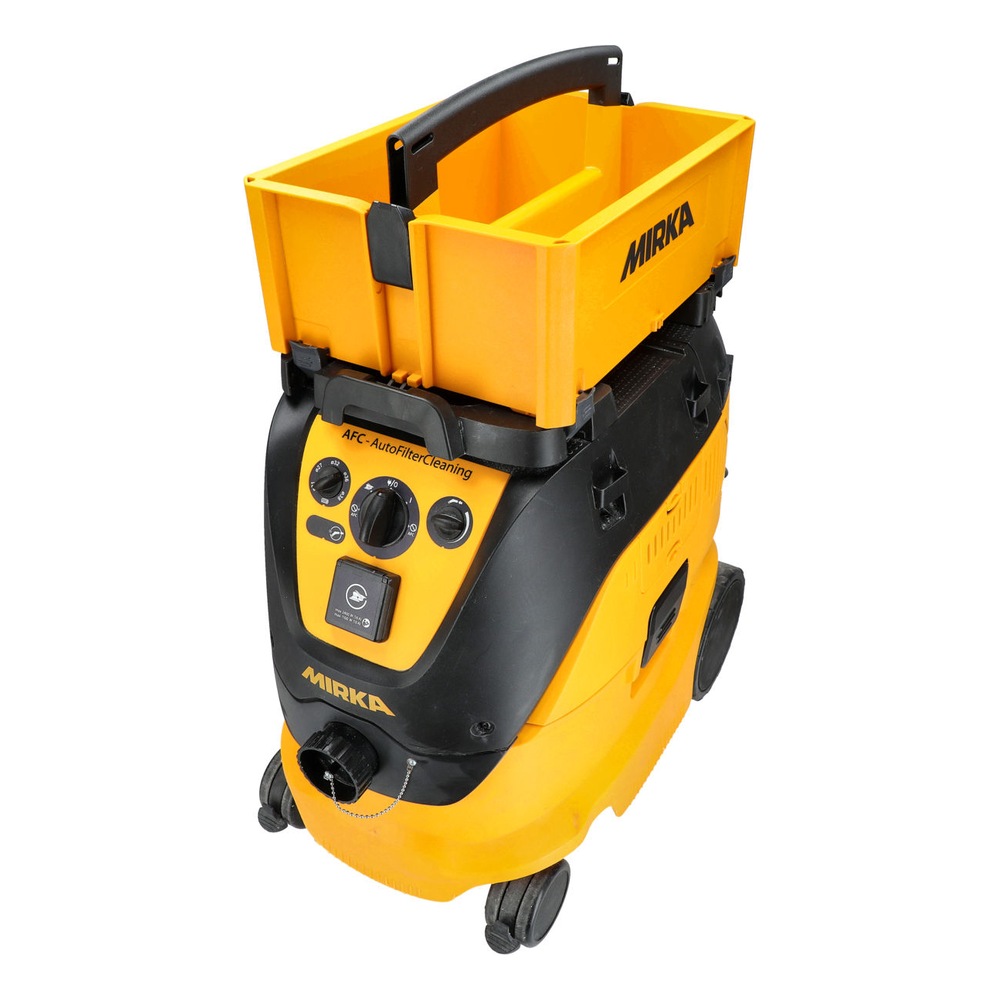 ארגז כלים על שואב צהוב-שחור