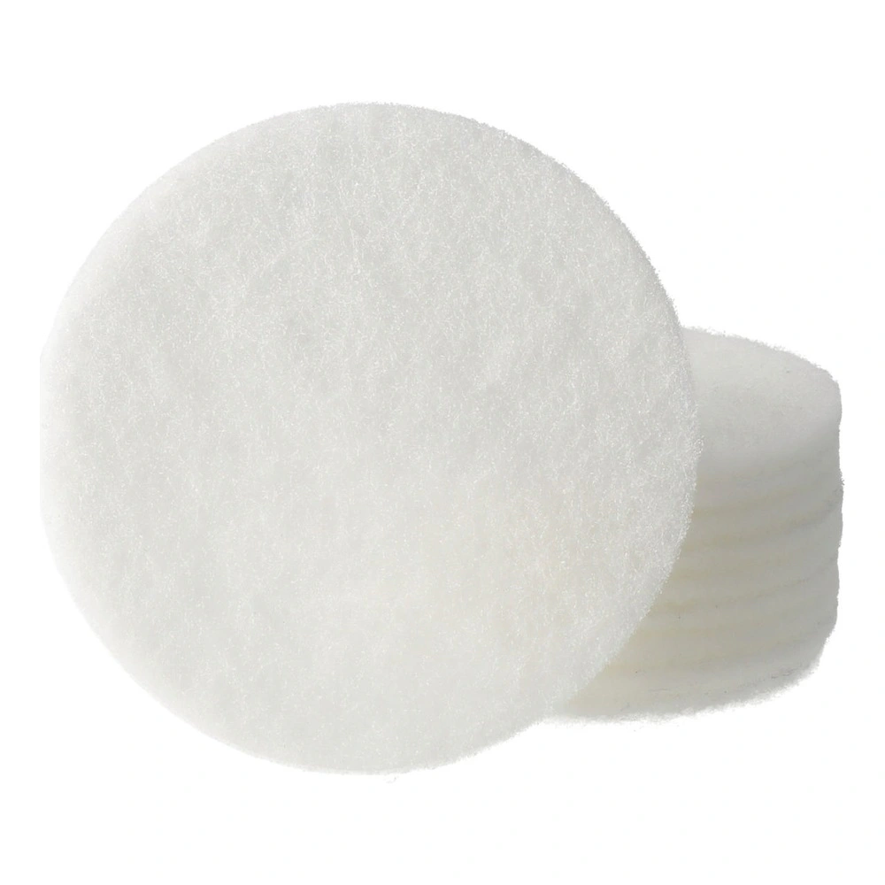 Stack of white round pads, front view