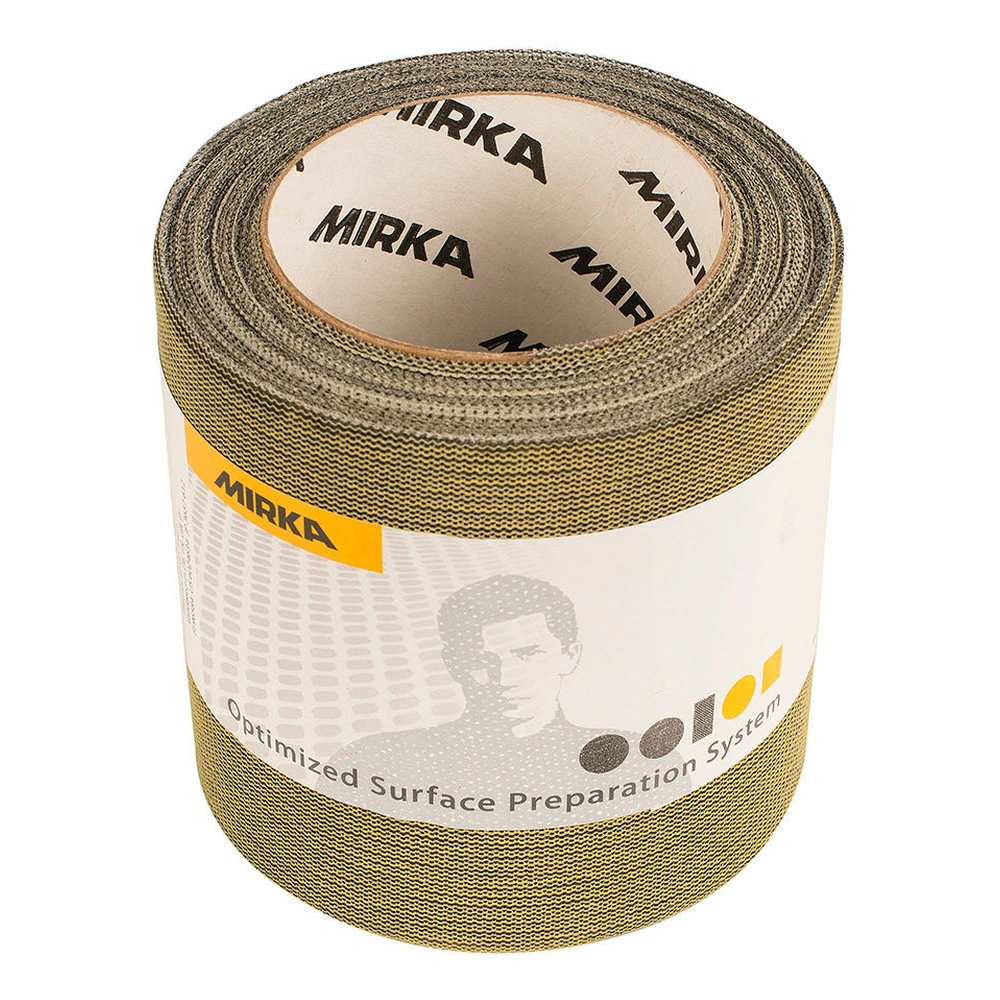 Brown mesh abrasive roll with Mirka label
