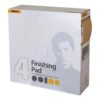 White finishing pad box, angled view