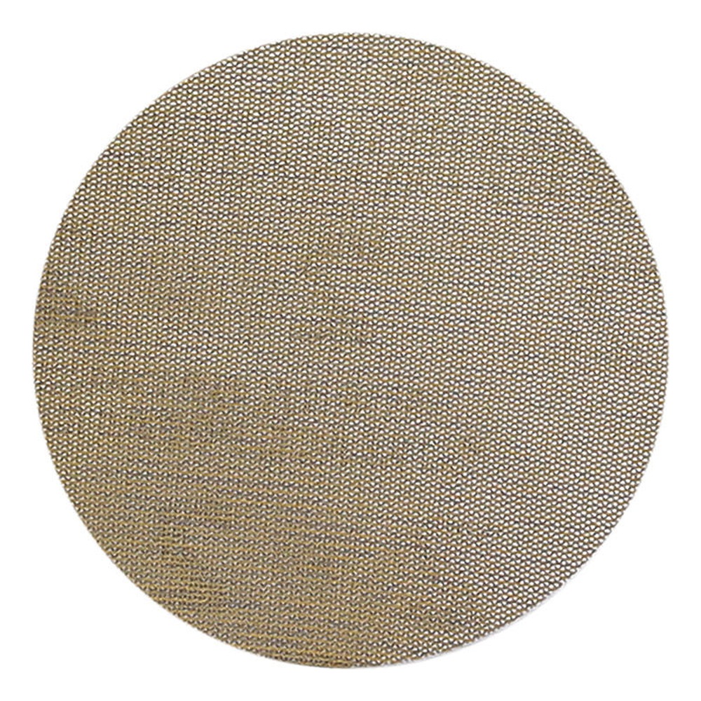 Brown circular mesh disc on white background