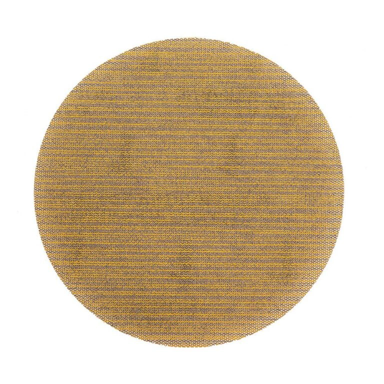 Round yellow-brown mesh sanding disc