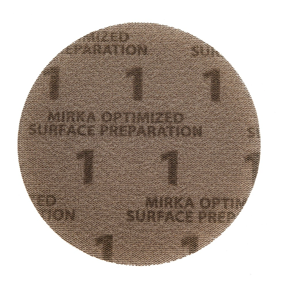 דיסקת רשת עגולה חומה עם הדפס - Brown circular mesh disc with printed text