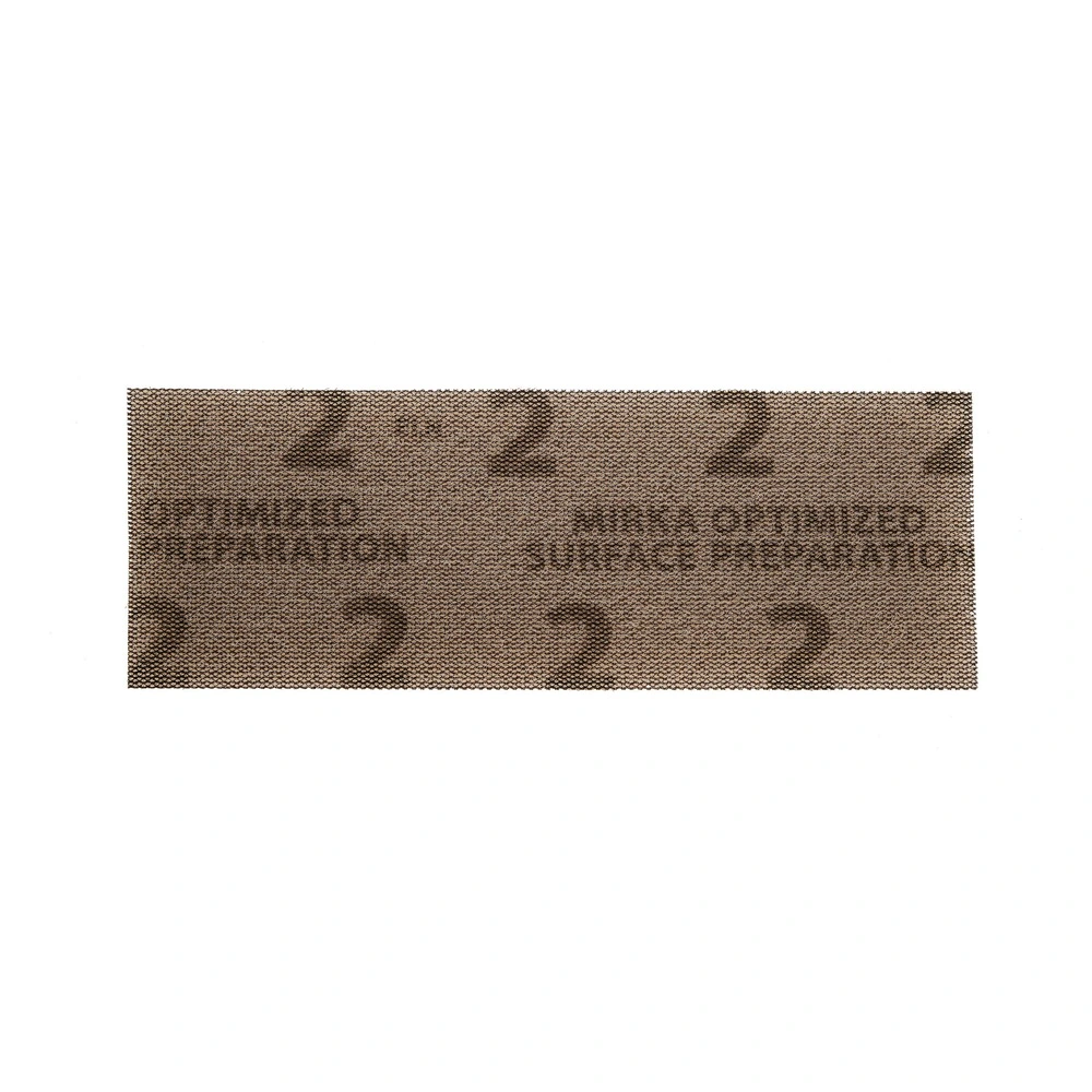 Rectangular mesh sanding strip on white background