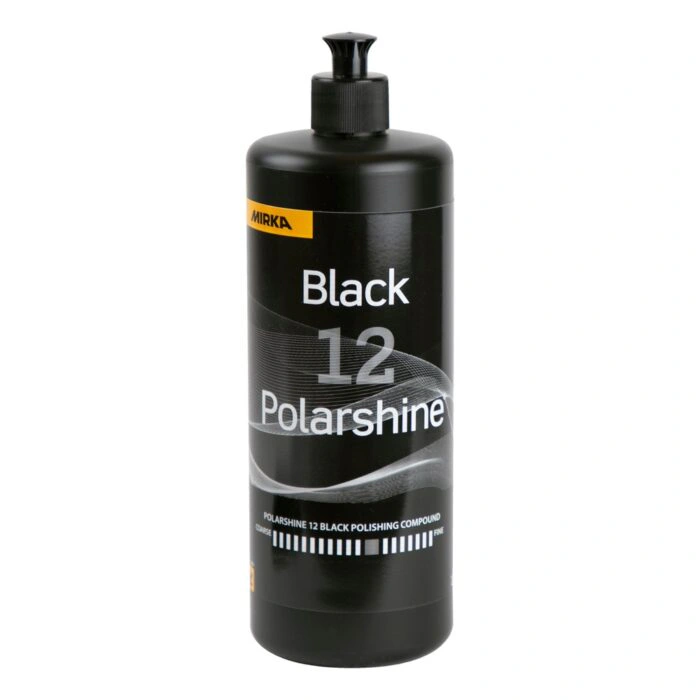 בקבוק שחור עם תווית Black 12 Polarshine