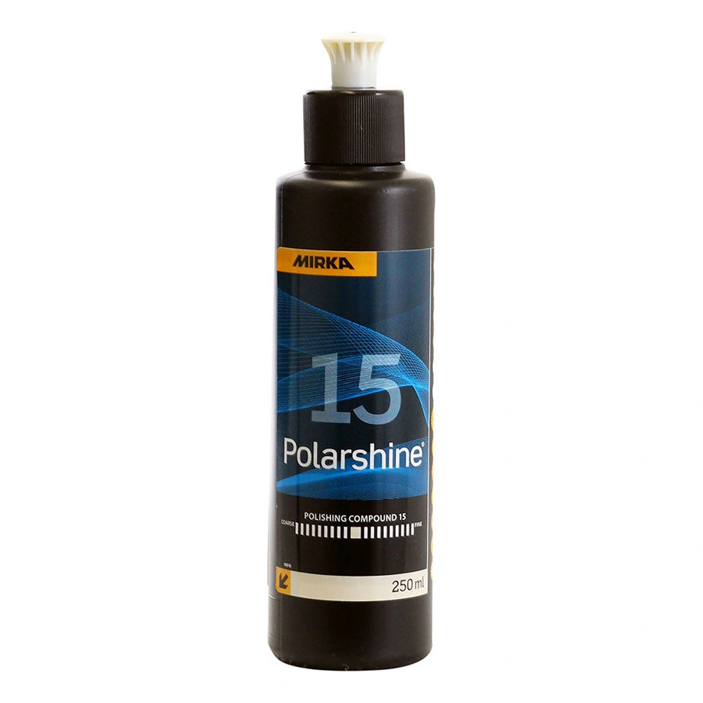 Single black polishing bottle on white background