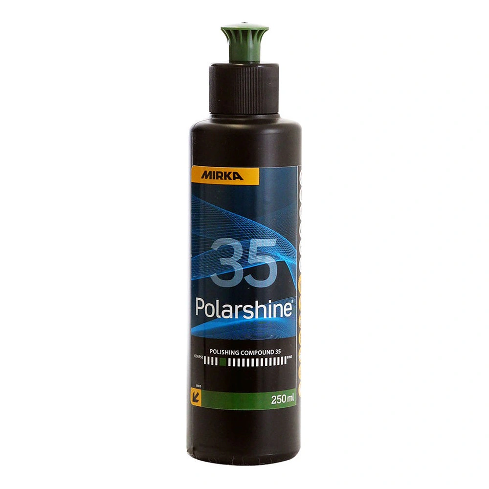 Black-blue polish bottle with green cap