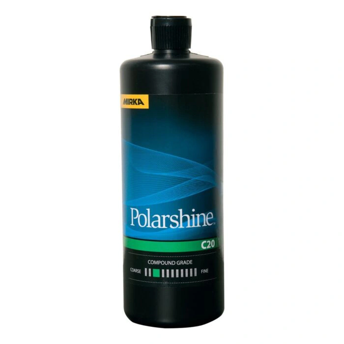 בקבוק שחור גבוה עם תווית Polarshine C20
