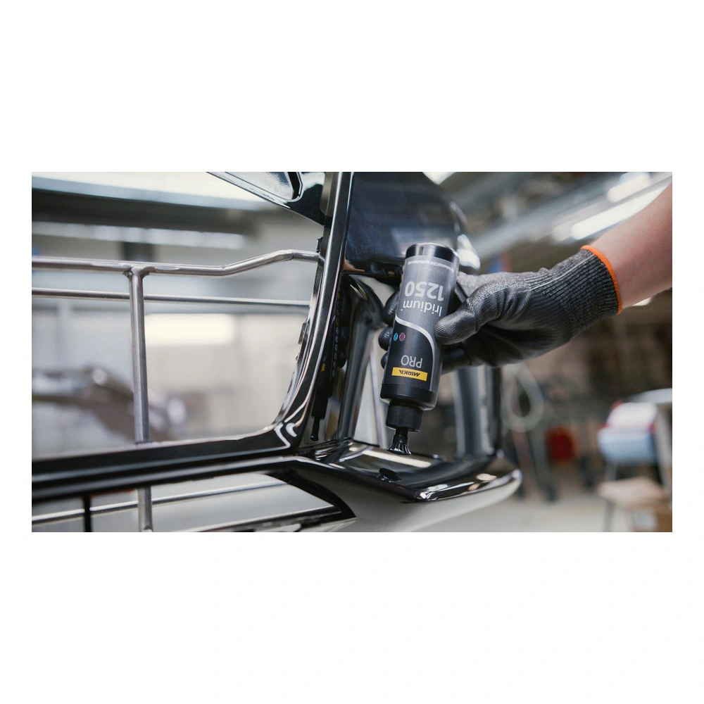 Applying compound to a glossy black part