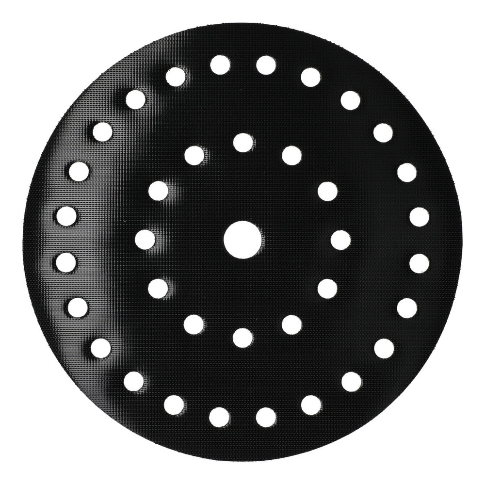 Black round perforated pad, glossy side area