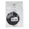 Plastic bag with black round pad and label