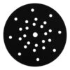 Black round perforated pad with many holes