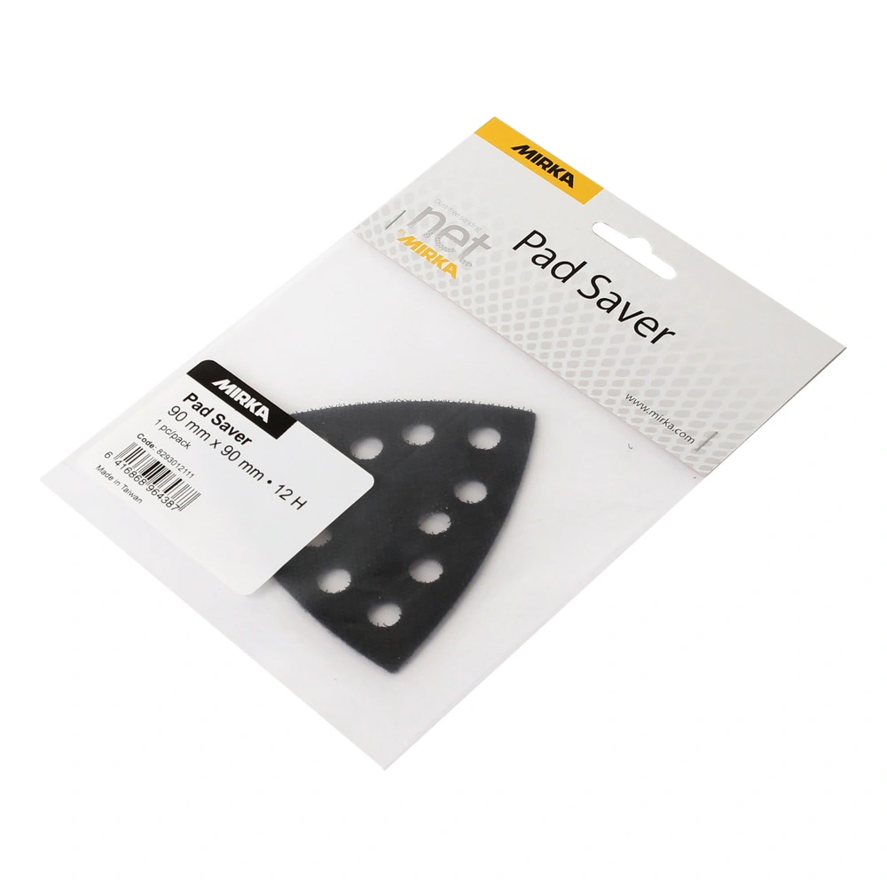 Angled Pad Saver package with clear window