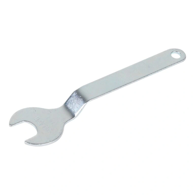 Curved metal wrench with open jaw