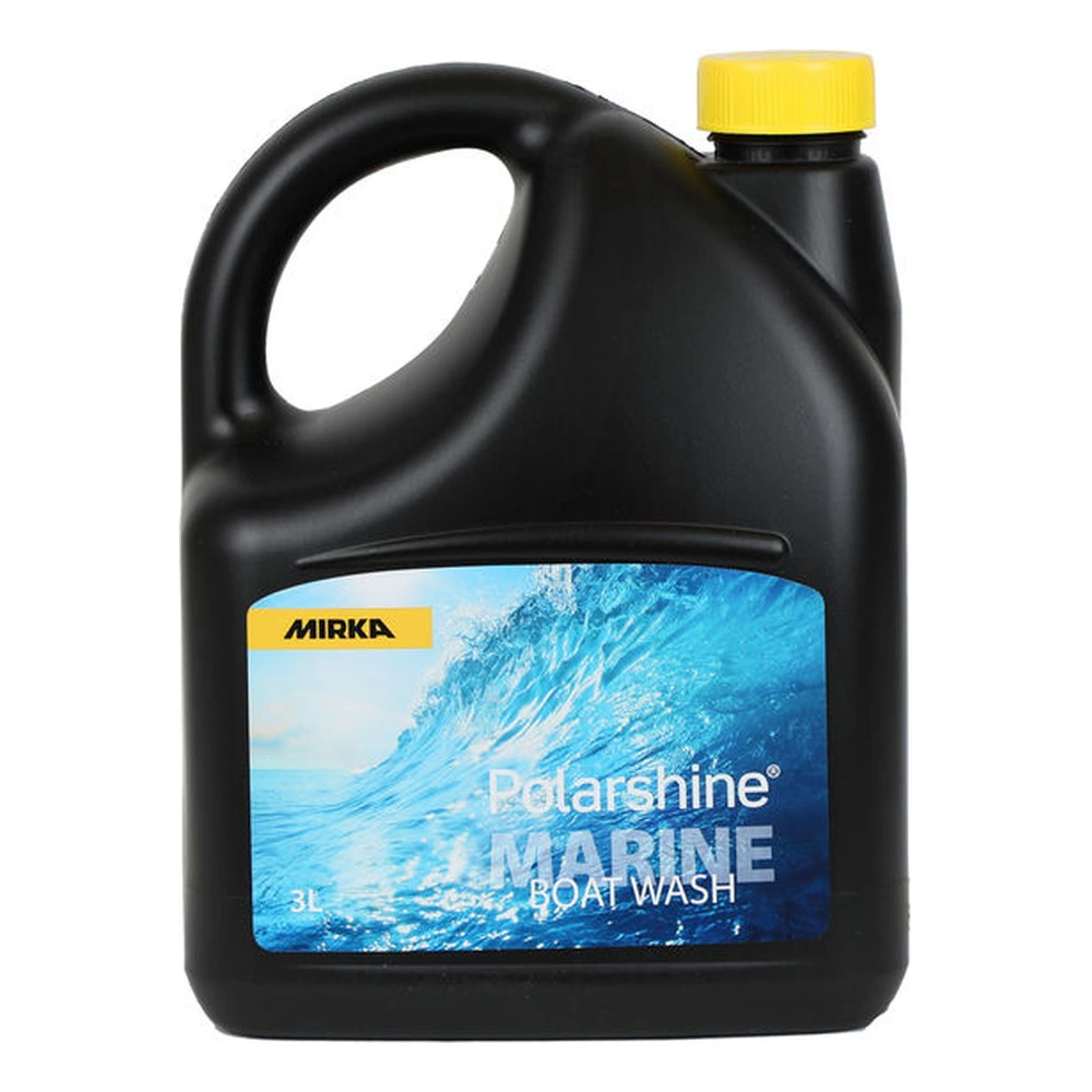 Black plastic bottle with blue label