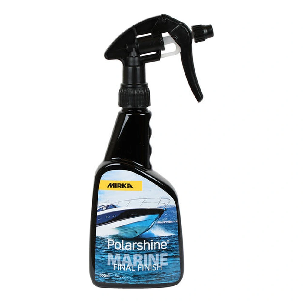 Black spray bottle with boat label