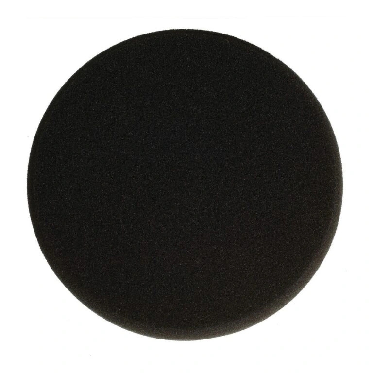 Round black foam pad, front view