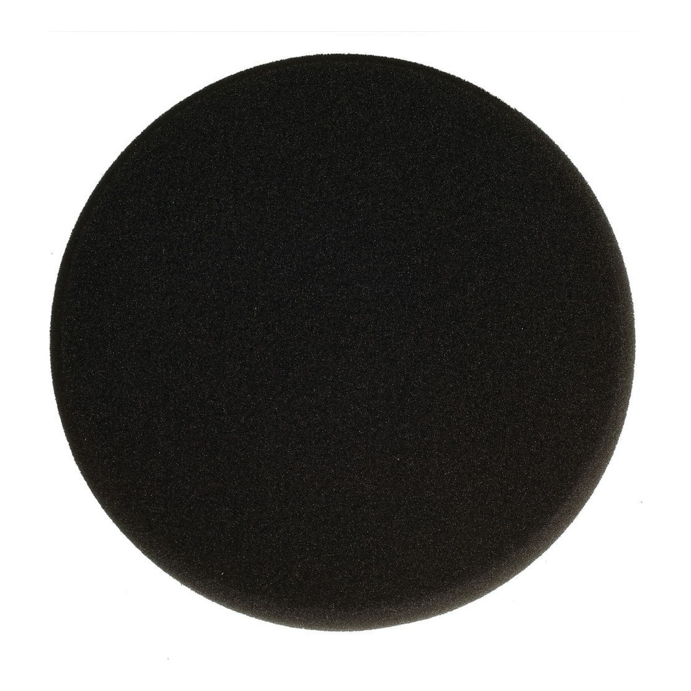 Round black foam pad, front view