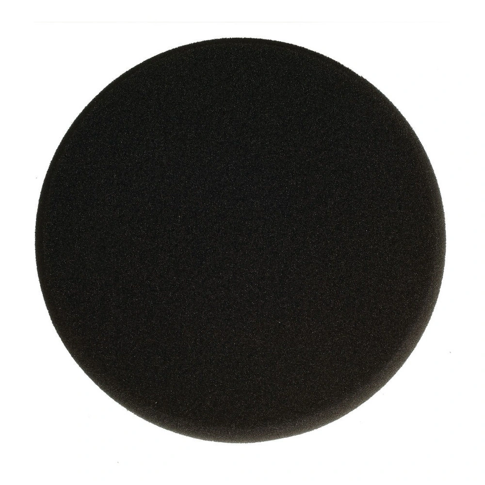 Round black foam pad, front view