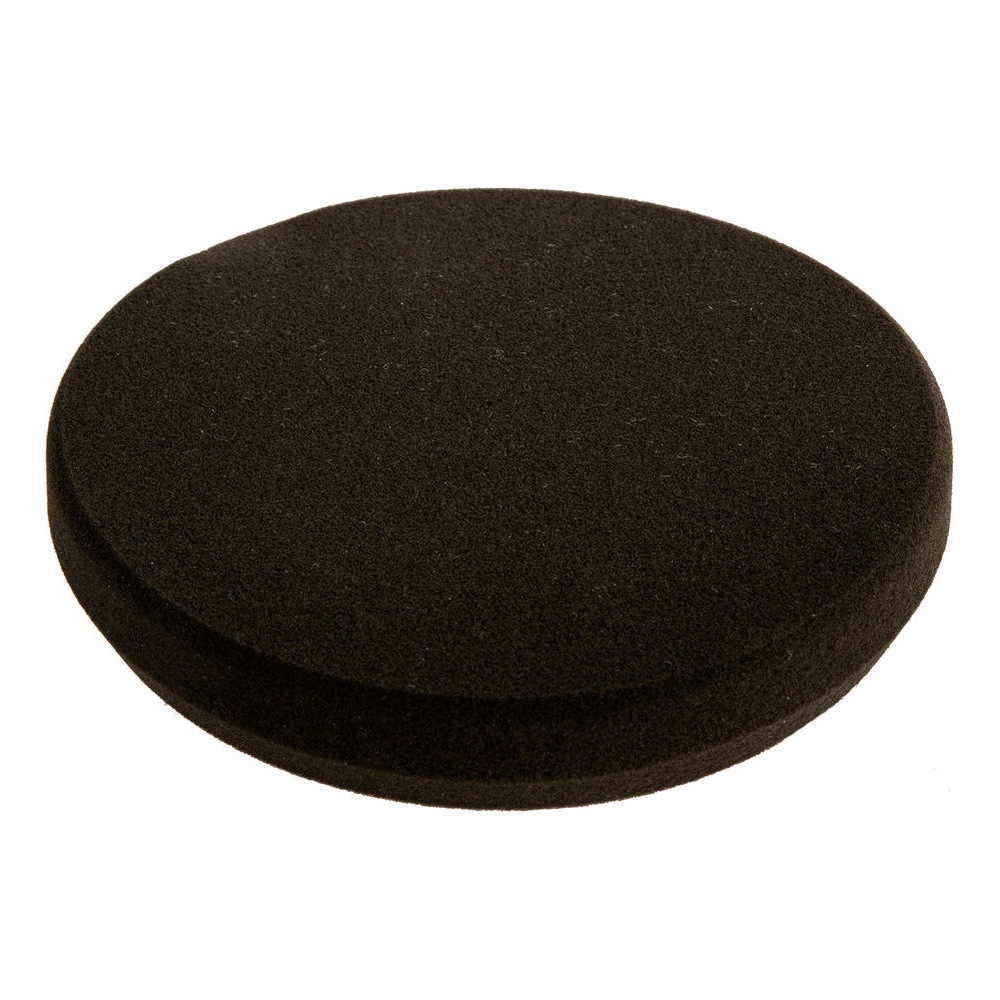 Round black foam pad, top view