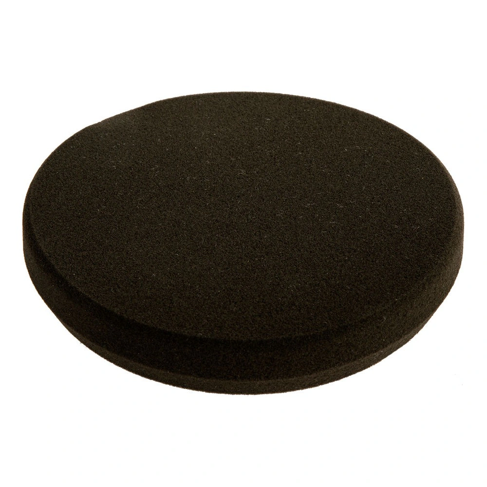 Round black foam pad, top view