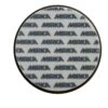 Round black pad with printed logo