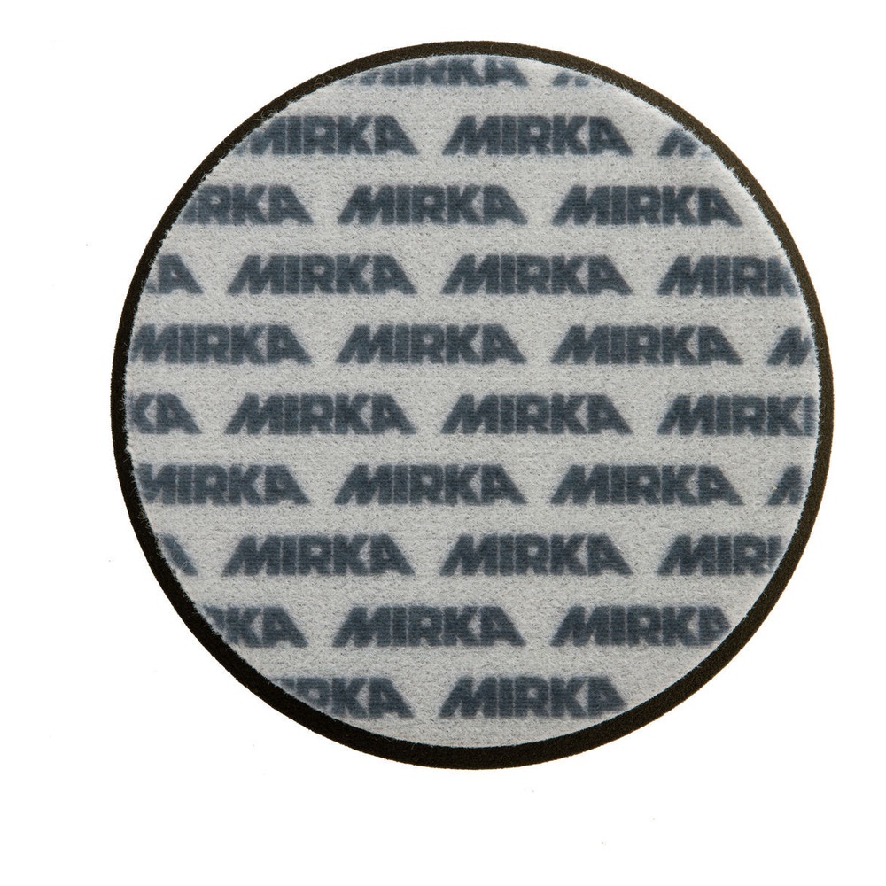 Round black pad with printed logo