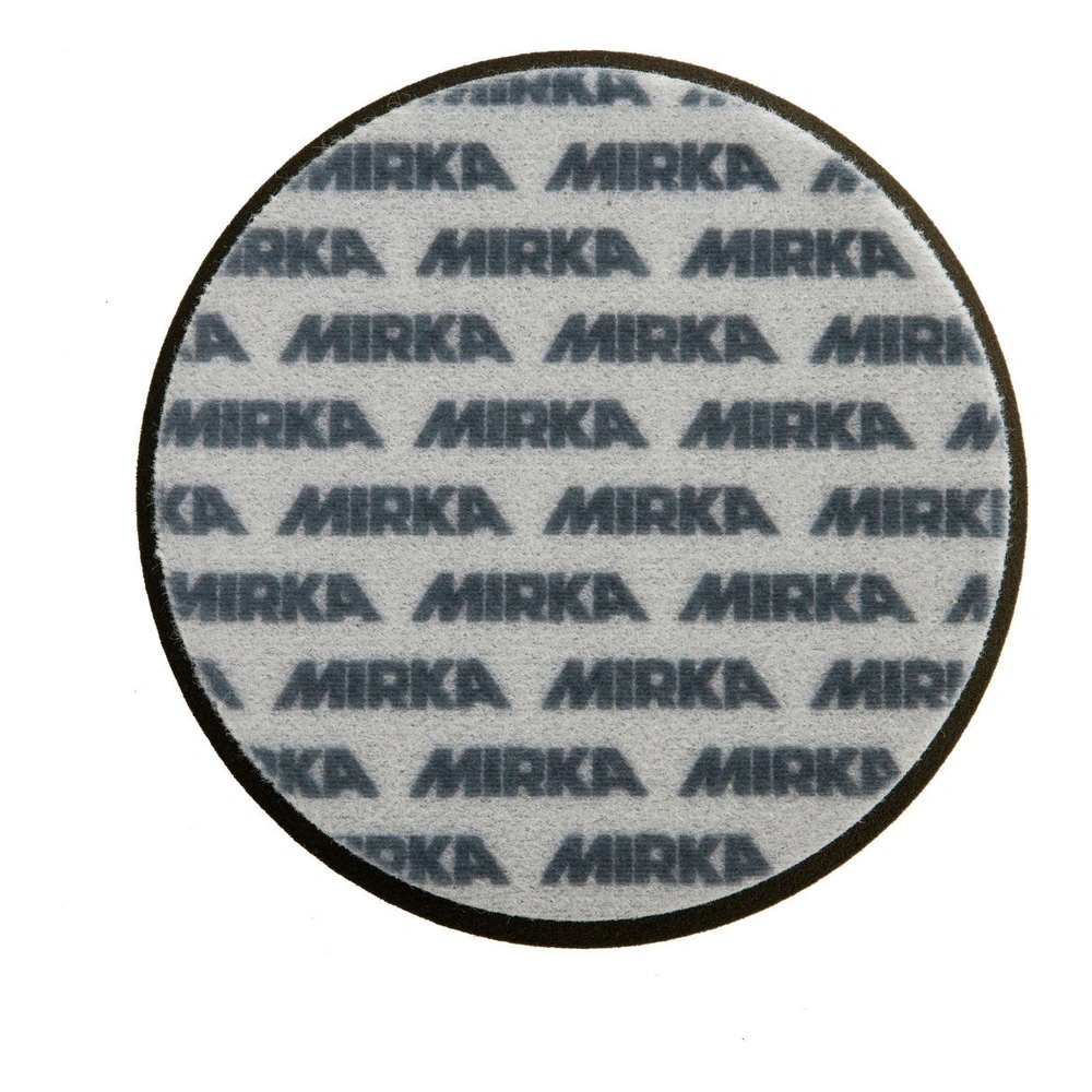 Round black pad with printed logo