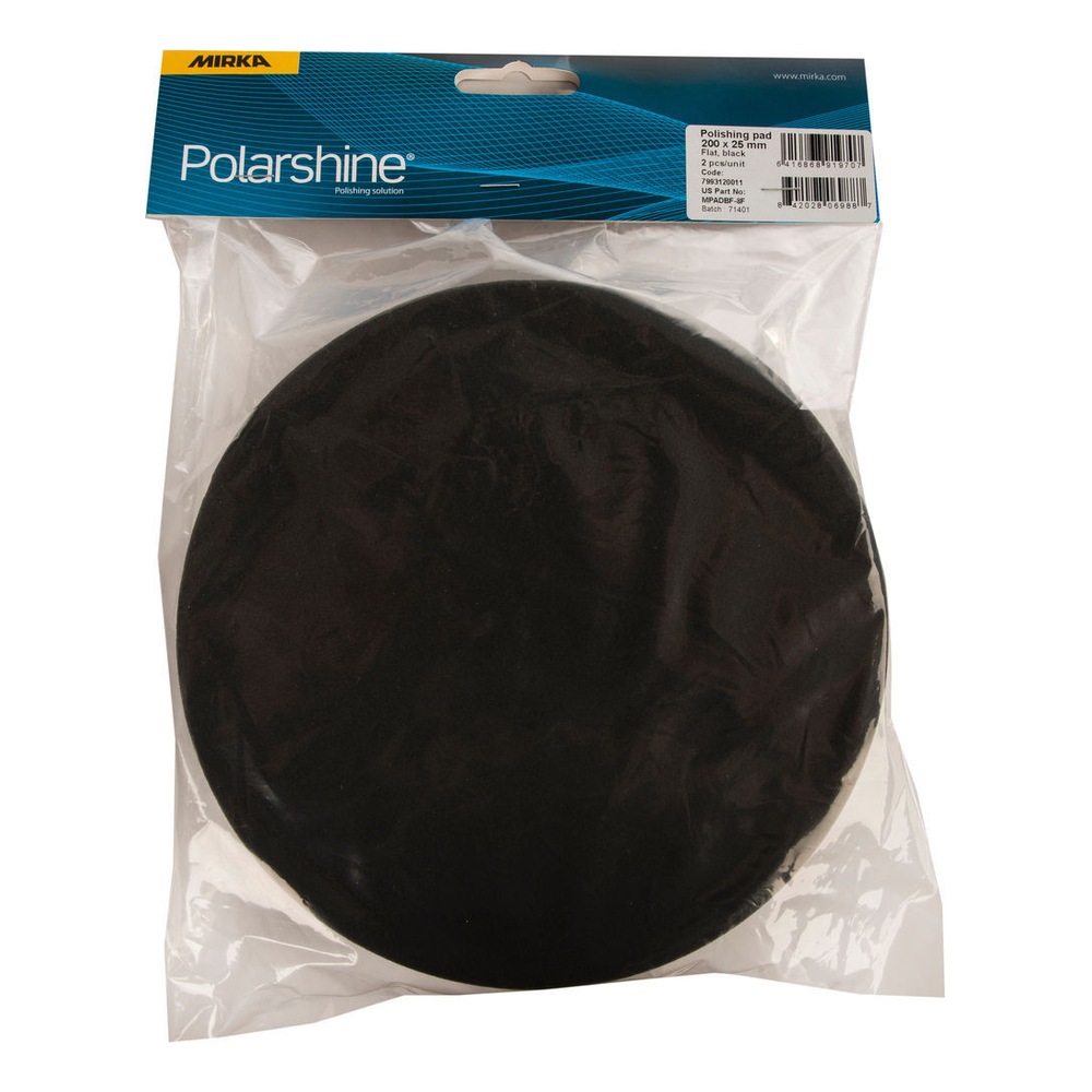 Hanging bag with a round black polishing pad