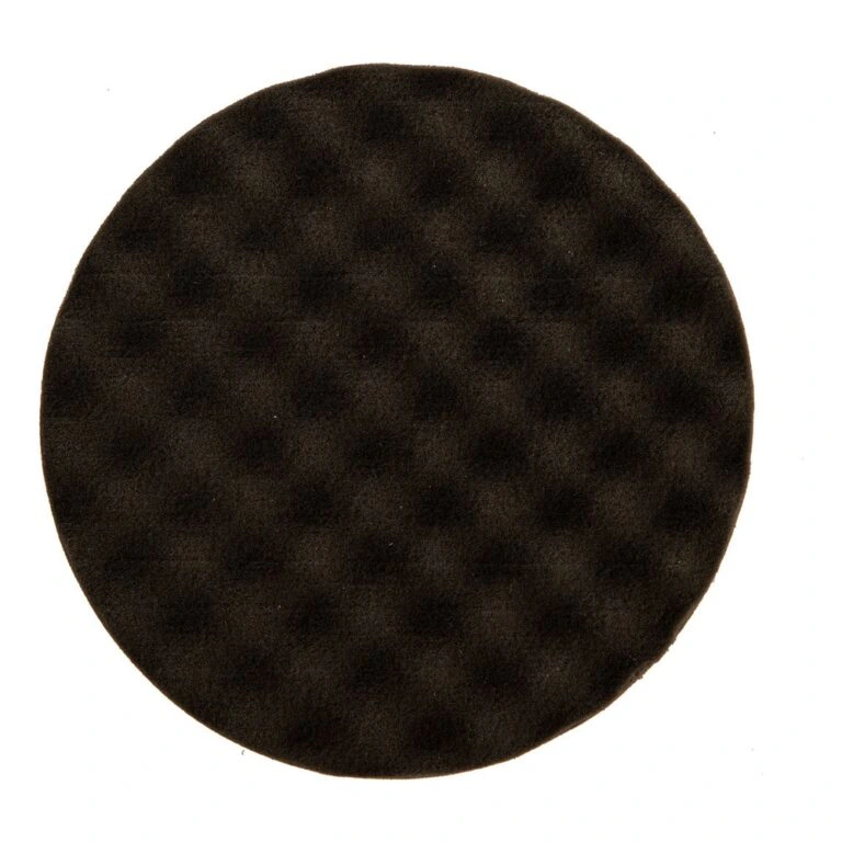 Round black foam pad with waffle face