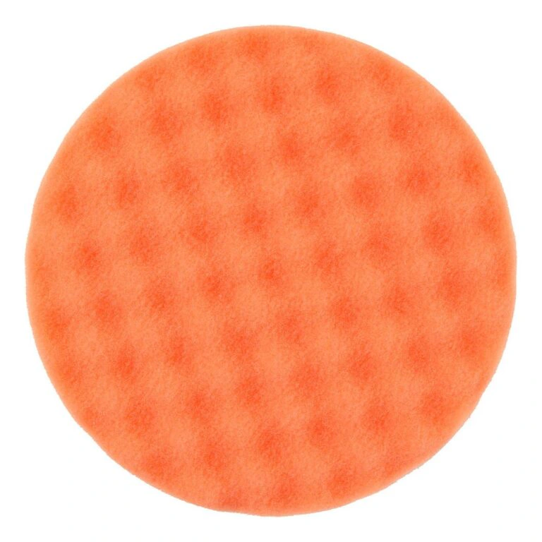 Round orange polishing pad with soft texture