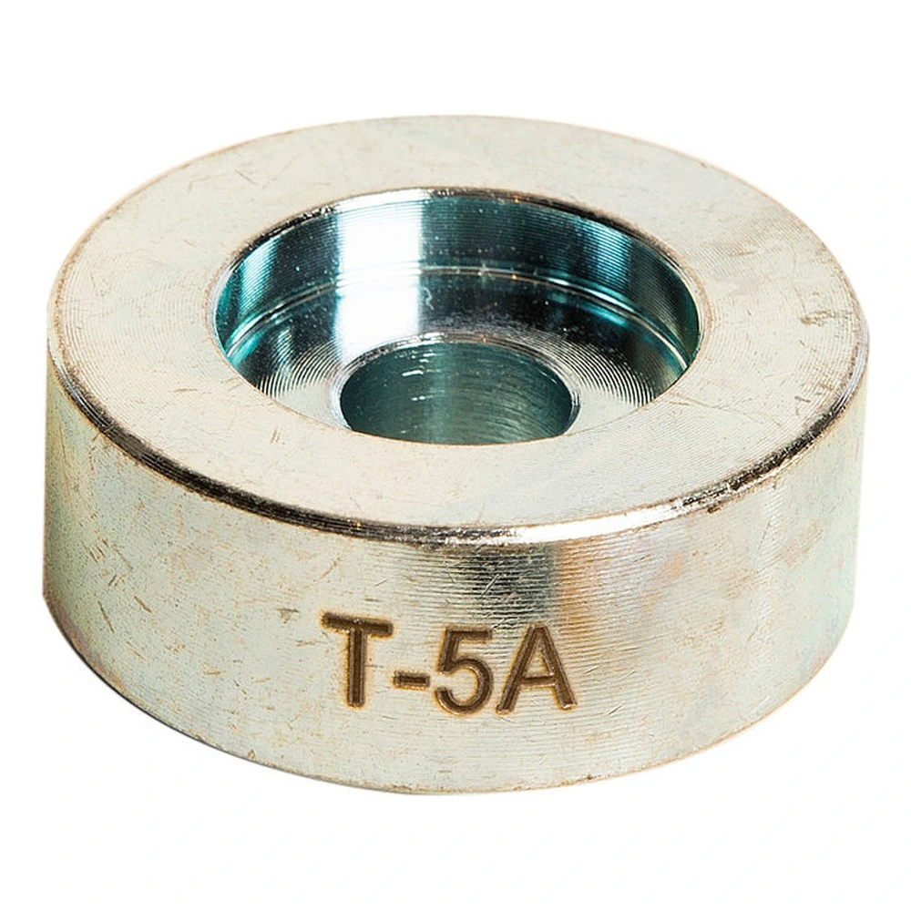 Close-up of metal cylinder marked T-5A
