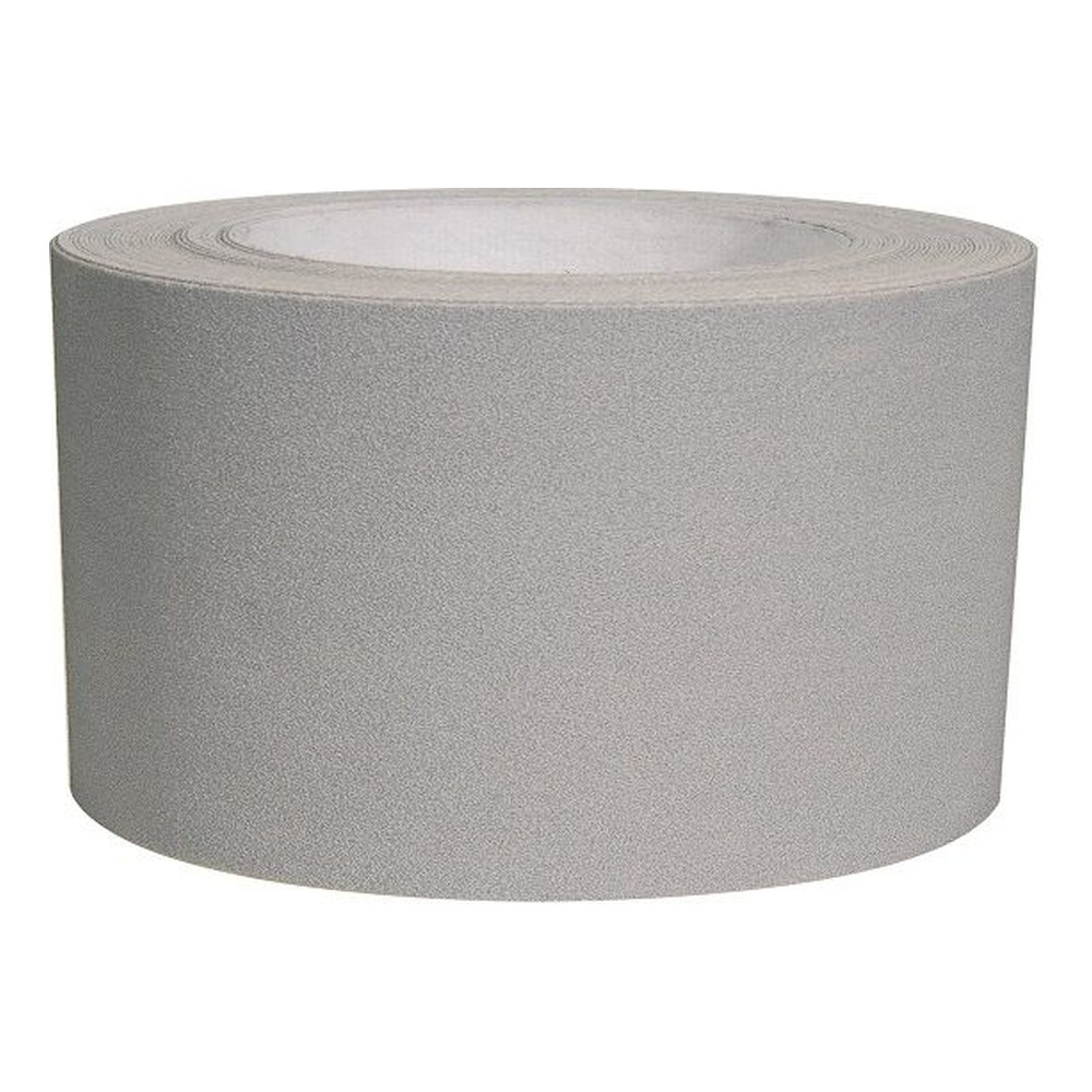 Gray sanding paper roll on white background